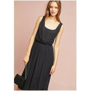 NWT Anthropologie Maeve Sloan Midi Dress XSP Pockets Grecian Faux-Wrap $138 New